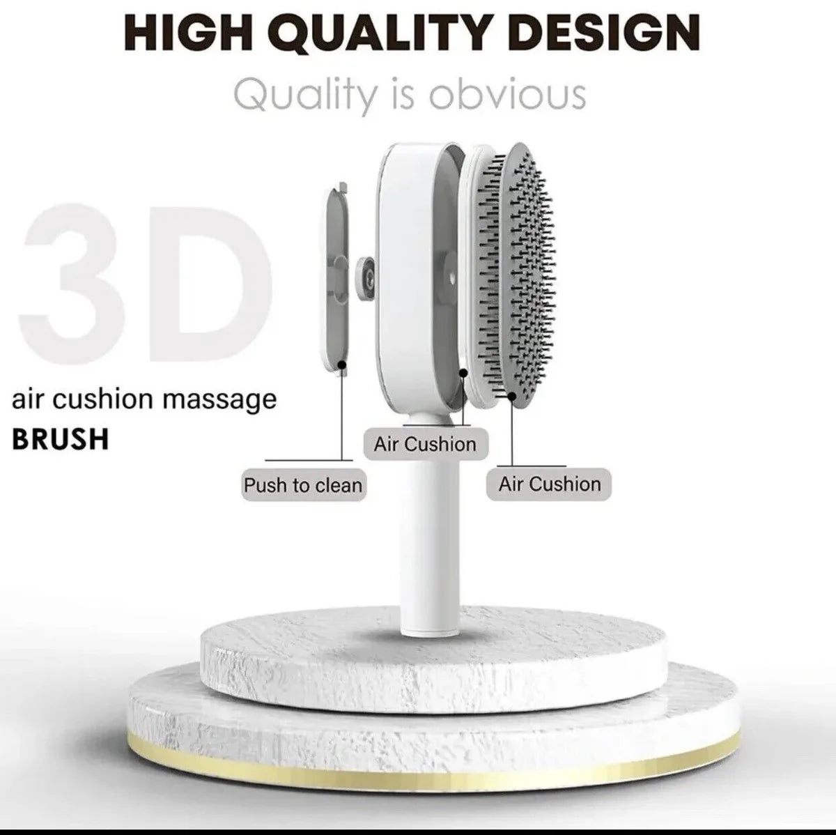 Self Cleaning Hair Brush - Air Cushion Comb Press Type Cleaning Design Comfortable Self-cleaning Hair Brush