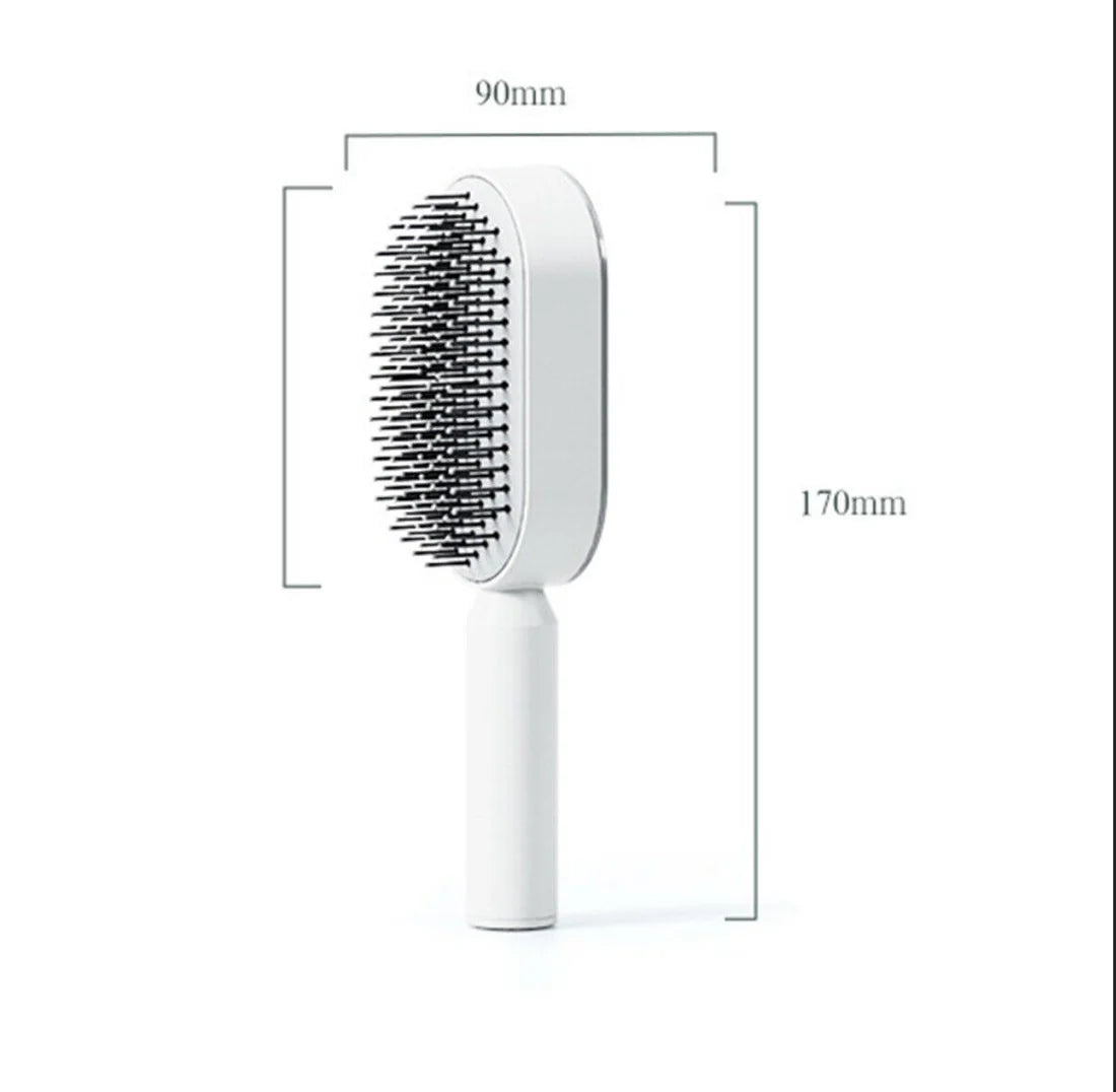 Self Cleaning Hair Brush - Air Cushion Comb Press Type Cleaning Design Comfortable Self-cleaning Hair Brush